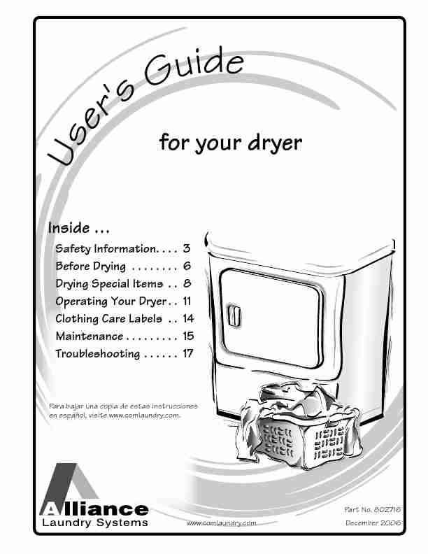 Alliance Laundry Systems Clothes Dryer DRY2025N-page_pdf